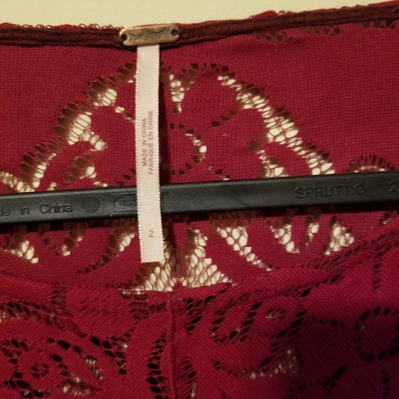 Free People | Red mini lace dress with split sleeves - Picture 4 of 5